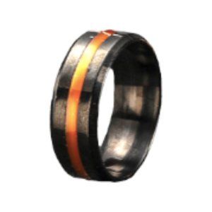 Gold Sky Men's Black & Gold Stainless Steel Band Size 8 NWOT